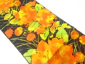 草花模様織り出し名古屋帯